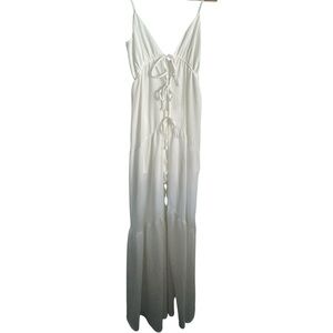 VENUS White tie front maxi dress/romper combo size medium